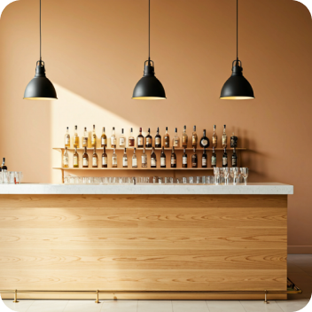 Bar — lada i oświetlenie